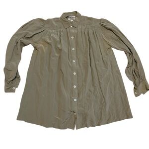 Vintage 80s Ciao Sport Ltd. 100% Silk Oversized Blouse Dress Tunic - Size 8